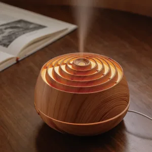 Diffuseur d'Aromathérapie USB 300ML en Grain de Bois