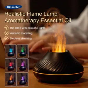 Diffuseur d'Huiles Essentielles Volcanique Portatif 130ml avec Lumière d'Ambiance Nordique.