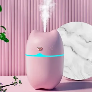 Humidificateur USB à Forme de Chat 250ml avec Lumière Nocturne