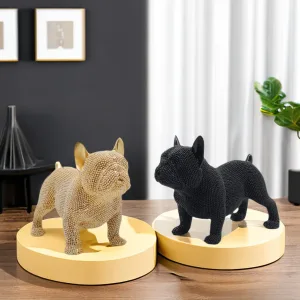 Statue Bulldog Français résine grainée pour Décoration Créative