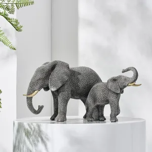 Statue Éléphant Minimaliste en Résine pour Décoration Luxueuse