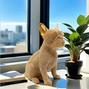 Statue Bulldog Français Nordique en Résine pour décoration d'intérieur